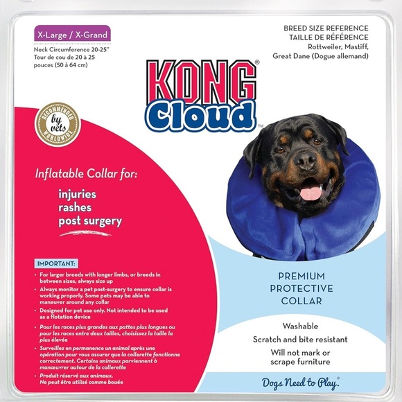 KONG Cloud Inflatable Protective Collar in Blue - Picture 1 of 8